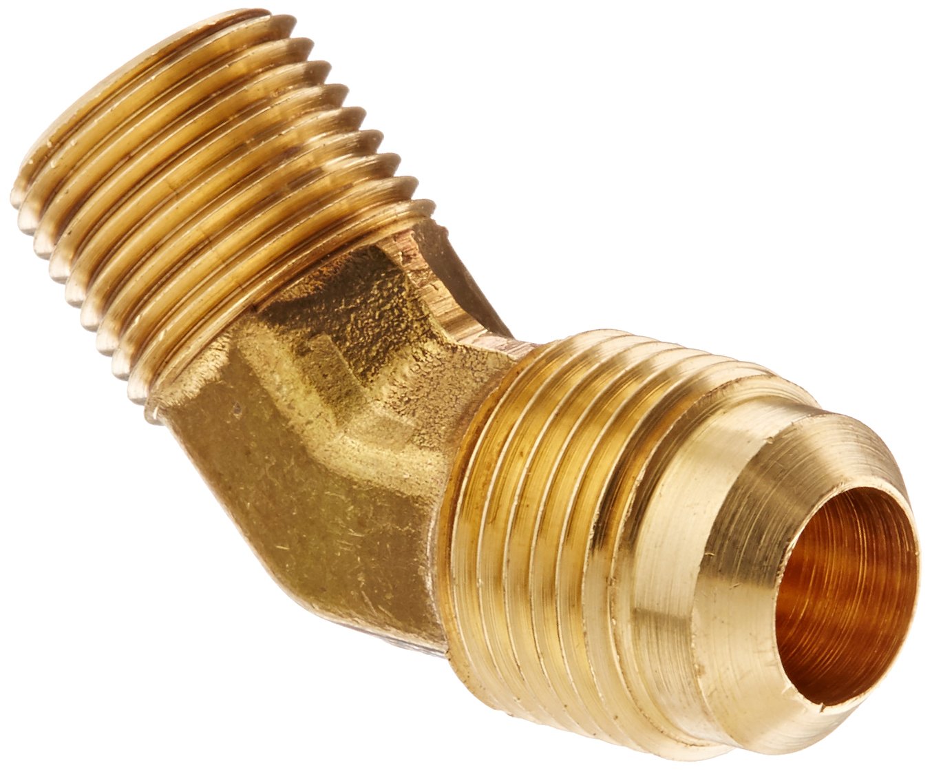 1/2" Male SAE 45 Flare To 3/8" Male NPT 45 Degree Elbow Fitting For Propane HVAC