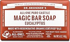 Dr. Bronner’s - Pure-Castile Bar Soap (Eucalyptus, 5 ounce) - Made with Organic Oils, For Face, Body and Hair, Gentle and Moi
