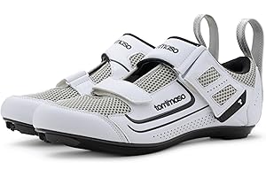 Tommaso Veloce II Cycling Shoes - Ride in Style - Peloton Shoes Triathlon Road Bike Indoor Cycling Men Women Compatible with Look Delta SPD SPD-SL Cleats White Black