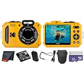 Kodak PIXPRO WPZ2 16MP 4X Zoom Digital Camera (Yellow) (WPZ2YL) Bundle | For Travel, Family &amp; Everyday Photography | Full HD Video | Waterproof | Shockproof | 4x Optical Zoom + 32GB Memory Card