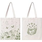 THEYGE Mushroom Tote Bag Aesthetic Vintage Women's Cute Funny Cotton Canvas Reusable Grocery Shopping Beach Shoulder Bag