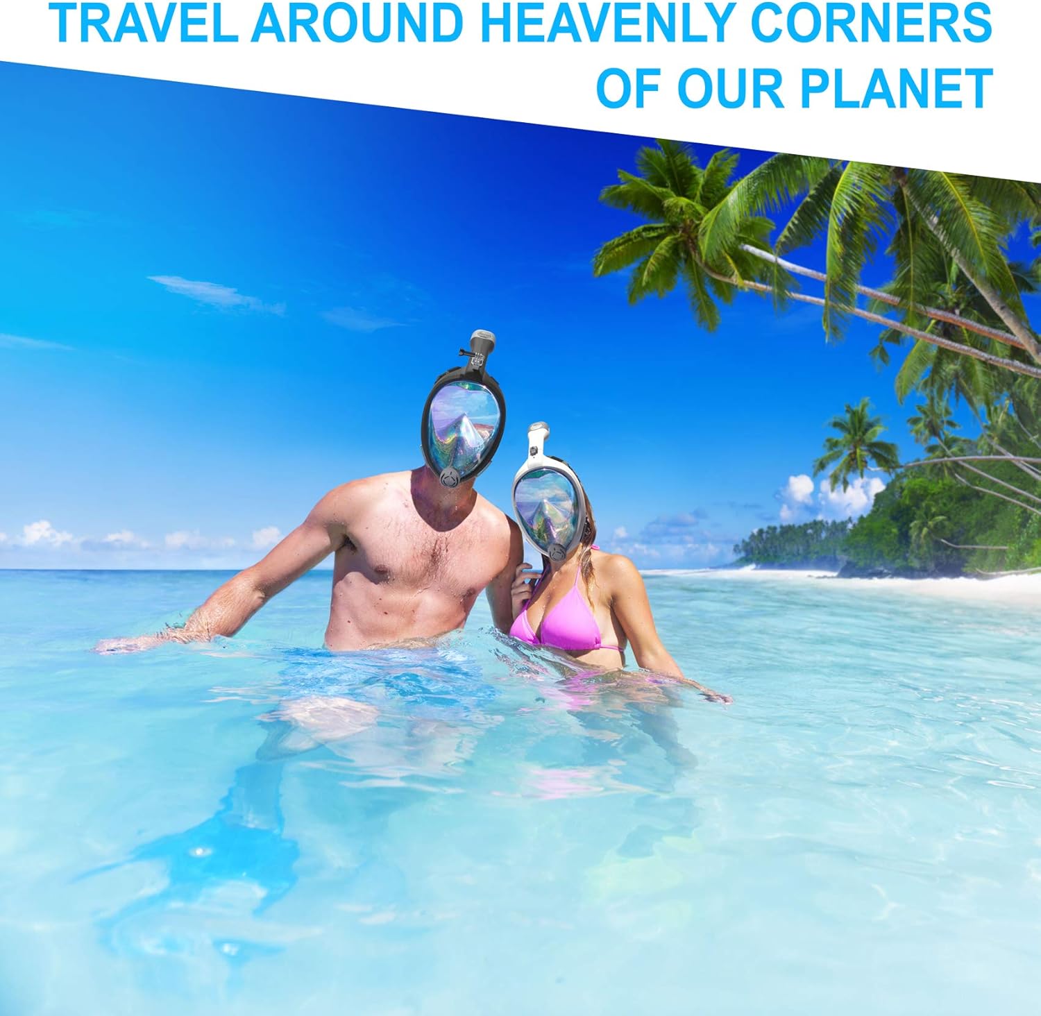 Aleoron - Foldable Full Face Snorkel Mask for Adults and Youth (Women & Men) - Anti Fog Snorkeling Mask Full Face with Action Camera Mount - UV Panoramic 180 Dive Mask Seaview Diving Mask Set : Sports & Outdoors