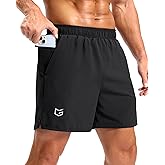 G Gradual Men's Workout Gym Shorts with 2 Zipper Pockets 7"/ 5"/ 9" Quick Dry Athletic Running Basketball Shorts for Men