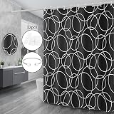 Miorkly Shower Curtain Black Mould-Proof Waterproof 180x180 With Hooks view 1