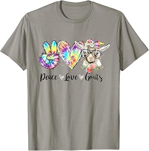 Tie Dye Peace Love Goats Farm Girl Goat Lover Funny T-Shirt