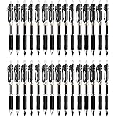 Horsebe 30pcs Black Gel Ink Pens for Writing, 0.5 mm Pens Fine Point Smooth Writing Pens for Journaling, Bulk Retractable Rollerball Pens for School Office.