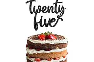 VEEGOOD Happy 25th Birthday Cake Topper twenty five Birthday Cake Toppers, Funny 25th Cake Topper for Men,25 Cake Topper For Women, 25th birthday decorations,25th Birthday Cake Topper