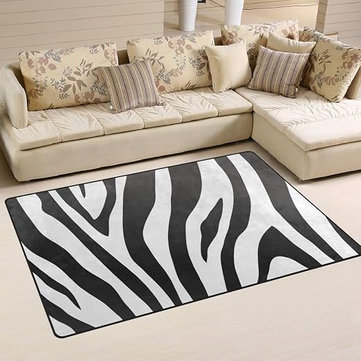 Amazon De Teppich Zebrastreifen Druck Wohnzimmer Schlafzimmer
