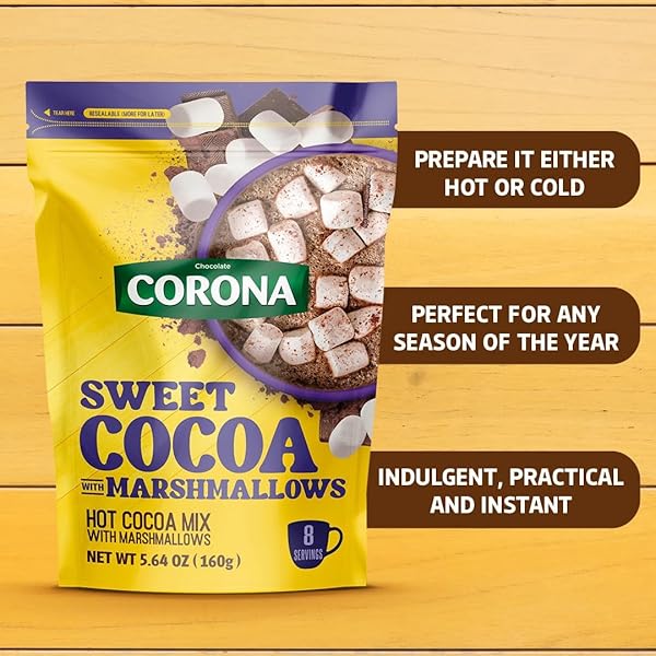 CORONA, SWEET COCOA WITH MARSHMALLOWS, INSTANT POWDER MIX, 5.64 OUNCES, PACK OF 1.