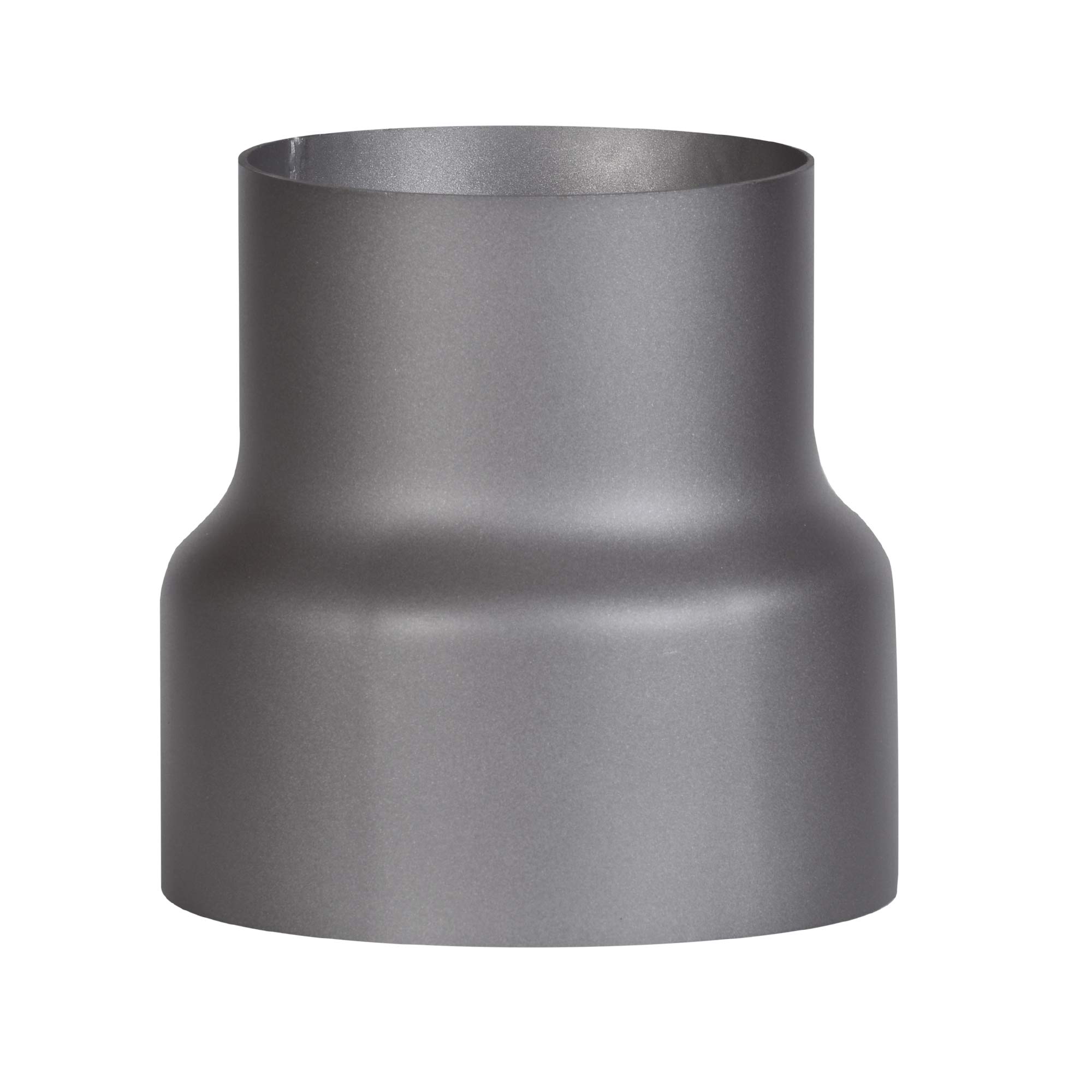 FIREFIX RD150/Ü1 Transition Piece (Reduction) for 2 mm Thick Flue Pipes, Painted Dark Grey, from 150 mm Stove 120 mm Wall Connection, Black