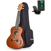 Kmise Concert Ukulele Uke Acoustic Hawaiian Guitar 23 Inch 18 Frets Mahagany With Ukelele Bag and Tuner