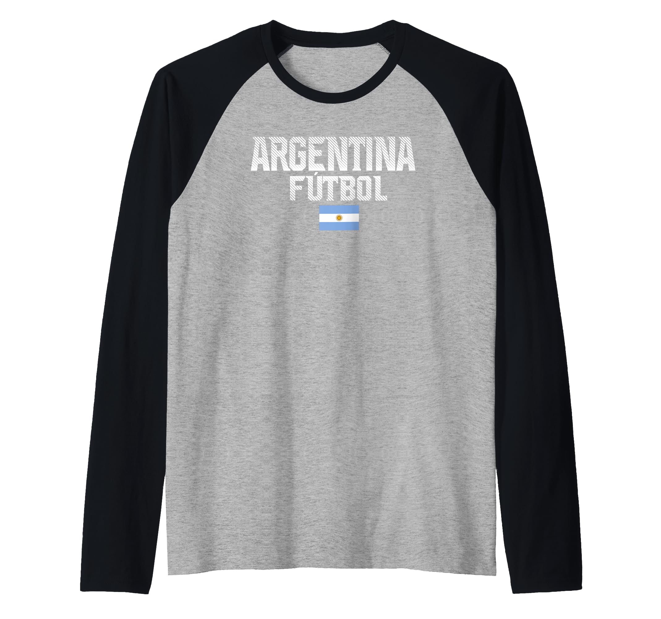 Argentina Futbol Centre Flag Raglan Baseball Tee