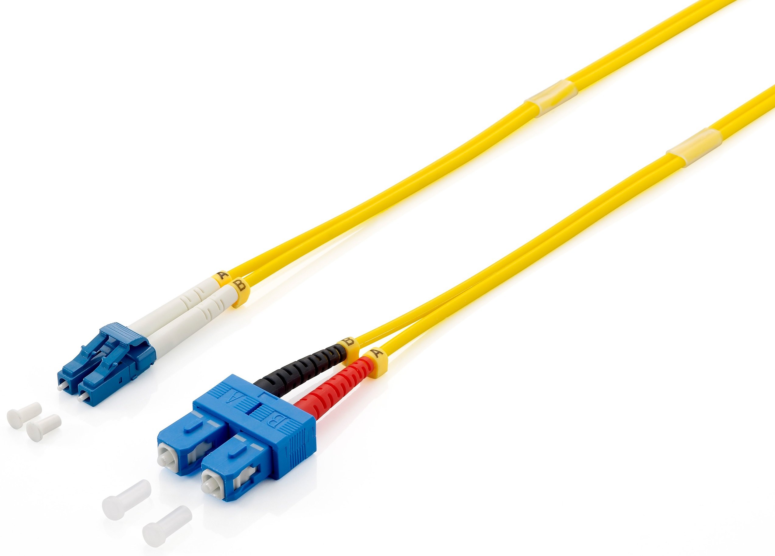 Equip Fibre-Optic Patch Cable LC > SC 1.00 m Singlemode Duplex OS2 Yellow Polybag