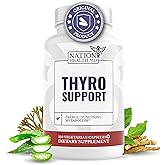 NATION HEALTH MD Thyro Support - Thyroid Supplement with Selenium, Bladderwrack & Zinc - Thyroid Health for Women & Men - Vegan, Non GMO, Gluten Free - 120 Capsules