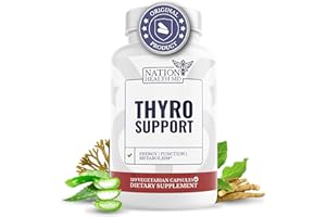 Nation Health MD Thyro Support - Thyroid Supplement with Selenium, Bladderwrack & Zinc - Thyroid Health for Women & Men - Vegan, Non GMO, Gluten Free - 120 Capsules