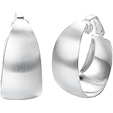 Yoursfs Clip Hoop Earrings For Women Lightweight Clip On Gold Plated Non Pierced Ears 35mm Large Earring