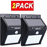 Solar Powered Motion Sensor Light 12 LEDs Wall Light for Yard Garden Deck Driveway Outside 2-pack