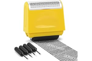 OKXIRI Identity Theft Protection Roller Stamp, Id Defender Roller Stamp, Confidential Stamp, Address Blocker Roller Stamps for Your Privacy and Security (4 Refill Ink Included)