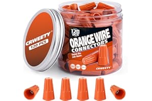 Crweety 120 Pcs Orange Wire Connectors Nuts, 18-16 AWG Electrical Wire Connectors, Twist-on Electrical Wire Caps, Sturdy Wire Caps Insulated for Quick Connection