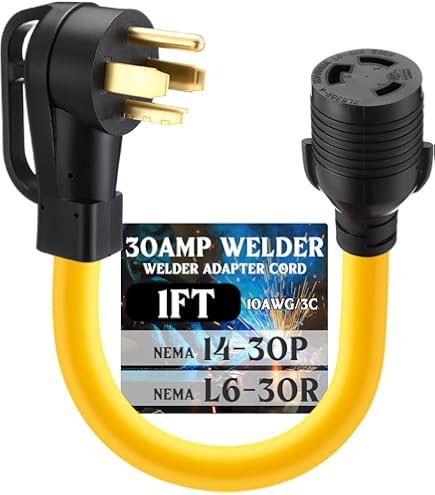 NEMA L14-20P To L14-30R 120V/240V 20 Amp Twist Lock Power Cord Adapter - Generator RV Welder Dryer EV Charger Connector