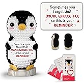 Gossby Positive Penguin Crochet - You're Waddle-FUL - Inspirational Gift for Women, Men - Emotional Support, Birthday, Encouragement, Thinking of You, for Friend, Coworker, Boss