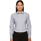 Devon & Jones Ladies' Crown Woven Collection™ Banker Stripe L NAVY