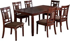 Furniture of America Cartiere 7-Piece Dining Table Set, Dark Cherry Finish