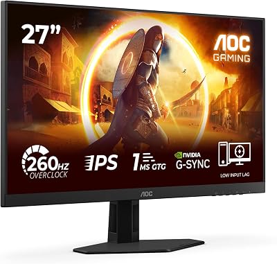 27G4ZRE 27 Zoll FHD Gaming Monitor, 260Hz, Fast IPS Panel, 1ms GtG, HDR10, G-Sync Compatible, (1920x1080 HDMI 2X 2.0 DP 1x 1.4) Schwarz