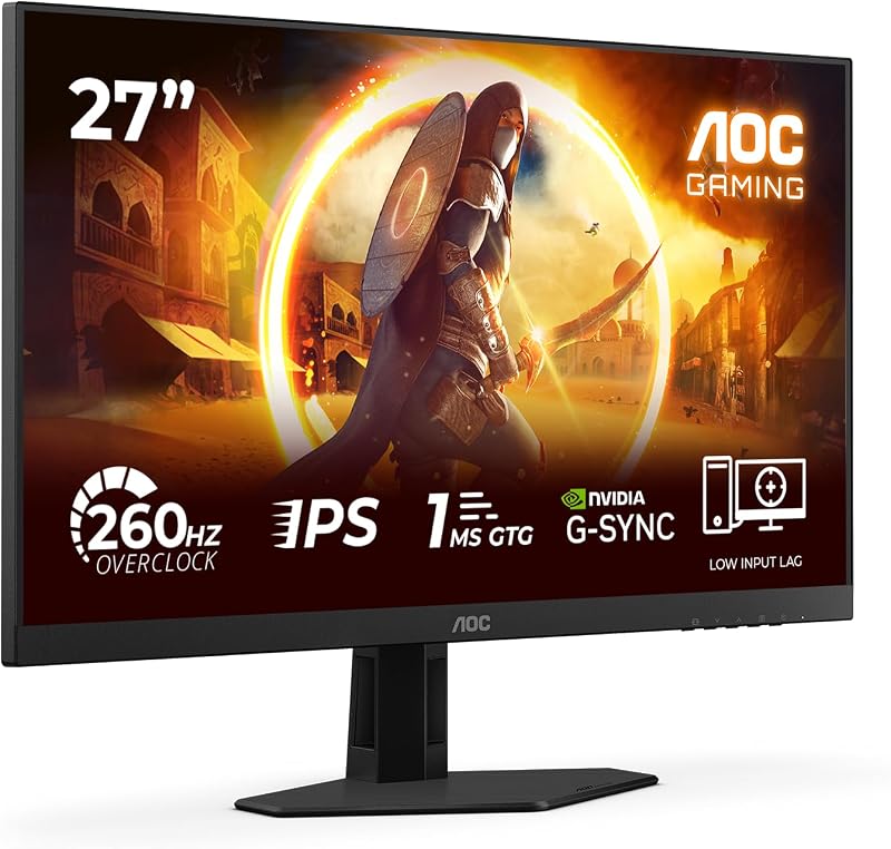 Gaming Monitor 27G4ZRE 27 pollici 1920x1080, FHD, 260Hz, Fast IPS Panel, 1ms GtG, (HDMI2x 2.0 DP 1x 1.4) HDR10, G-Sync Compatible, Nero