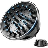 Hair Dryer Diffuser Attachment, Compatible with Revlon Blow Dryer, Collapsible Travel Diffuser for 1.5" to 3.2" Blow Dryer, Large Bowl for Thick, Curly, Wavy &amp; Coily Hair