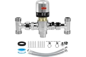 WASSERMANN Adjustable Temperature Sensor Valve Kit for Instant Hot Water Recirculating System，304 Stainless Steel Bypass Sensor Valve Replacement for the Plastic Sensor Valve