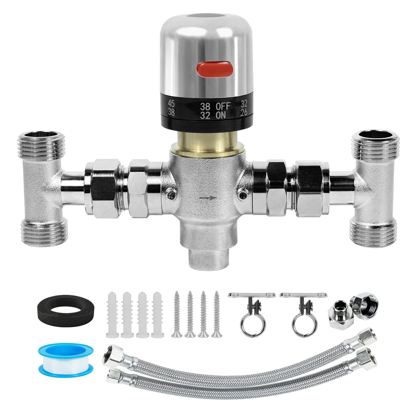 Photo 1 of WASSERMANN Adjustable Temperature Sensor Valve Kit for Instant Hot Water Recirculating System?304 Stainless Steel Bypass Sensor Valve Replacement for the Plastic Sensor Valve