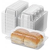 Pafeooui 100pcs Disposable Locking Hot Dog Trays, Plastic Premium Food Container, Clear Food Presentation Boats for Takeout and To-Go Meals, Small Containers, 6.5"x2.5"x3.7"