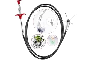 SHUOGUO Drain Snake,76 inch Flexible Grabber Claw Pick Up Reacher Tool,Drain Clog Remover - Gutter Cleaning Tools for Home Sink, Bathroom Tub,Drain, Toilet, Tight Spaces