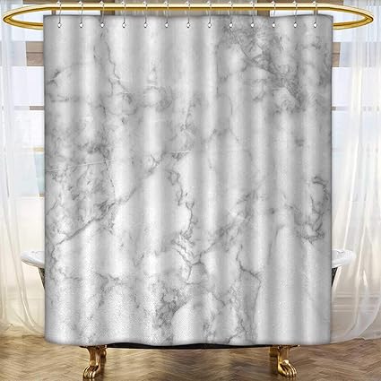 Anhounine Marble Shower Curtains Fabric Extra Long Nature Granite
