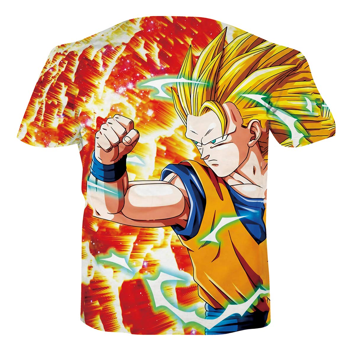 Ocsoc Women Men Dragon Ball Z Vegeta Goku Super Saiyan Print Casual 3D T-Shirt Tee