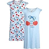 Rene Rofe Girls Nightgowns - 2 Pack Soft and Cute Lightweight Breathable Graphic Sleepwear Pajamas for Girls (Sizes: 4-12)