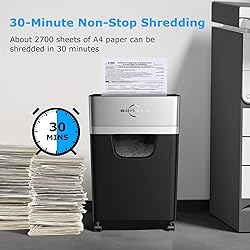 BONSEN 16-Sheet Cross Cut Paper Shredder and 50