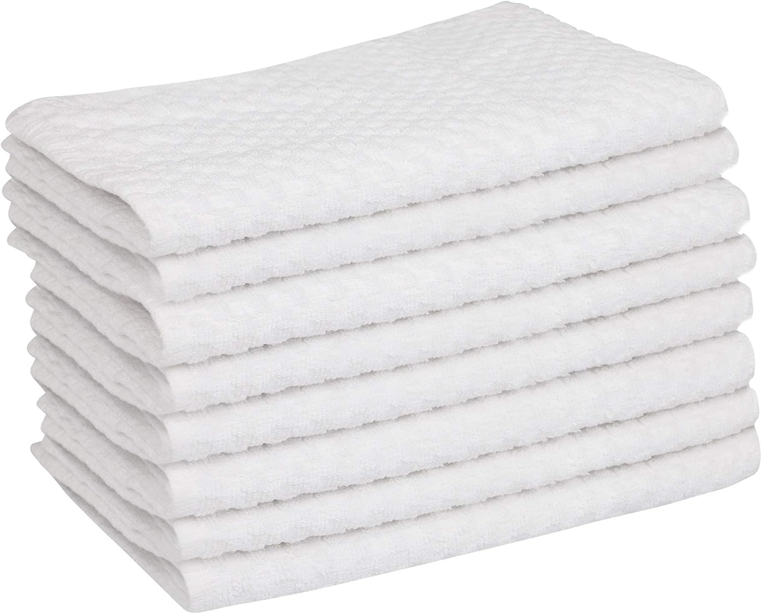 DG Collections Kitchen Dish Towels, 100% Natural Cotton, Set of 8 (15x25 Inches), Multi-Purpose Kitchen Terry Towels, Very Soft, Highly Absorbent, Lint Free, White Tea Towels for Kitchen Decor: Home & Kitchen