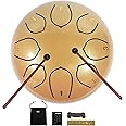 JYTMUS Steel Tongue Drum 8 Notes 6 Inches, C Major Percussion Instruments, Steel Drum Kit with Music Book, Carry Bag, Drum Mallets, Mallet Holder and Stickers, Tongue Drum for Yoga, Meditation