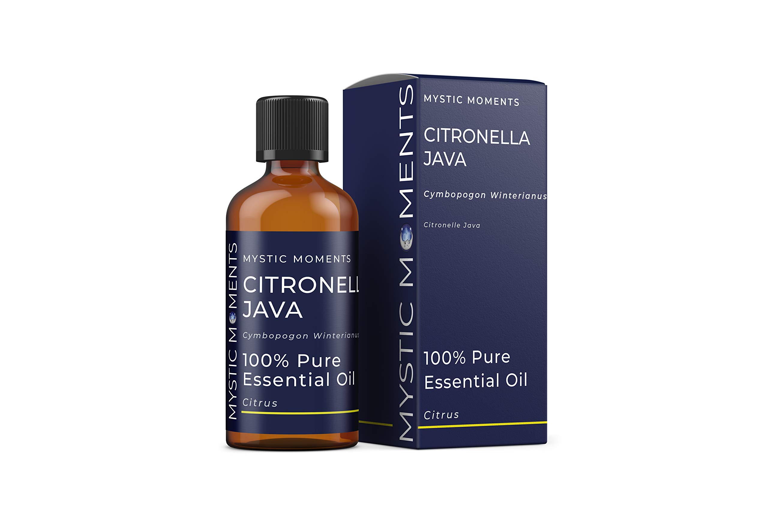 Mystic Moments | Citronella Java Essential Oil 100ml | Cymbopogon winterianus | Fresh Lemon Aroma for Uplifting Home Ambience & Aromatherapy