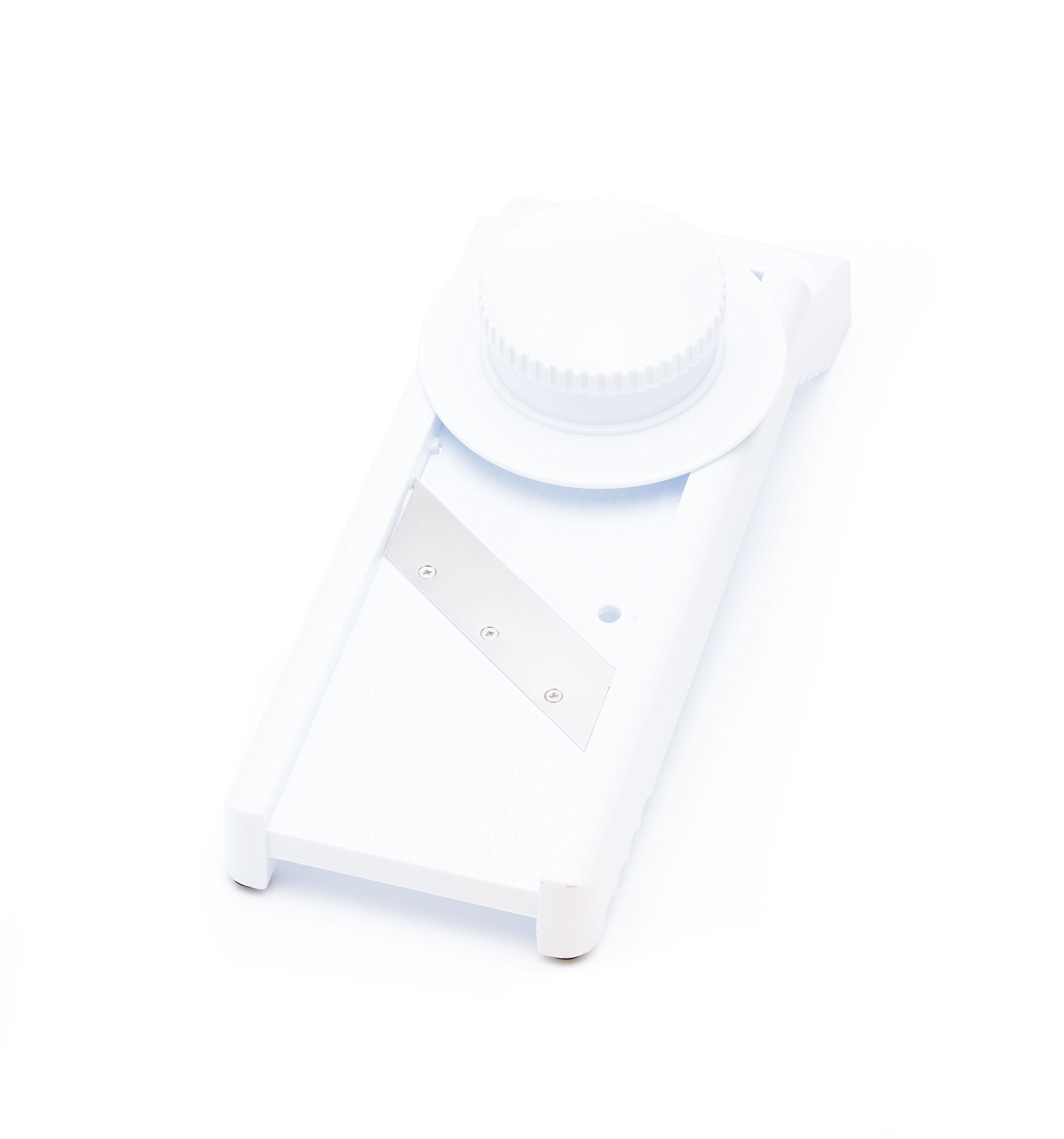 KitchenCraft Mandoline Vegetable Slicer and Grater with 7 Cutting Settings, Gift Boxed, 6 Piece Set, 12 month guarantee 3 x 11 cm, White