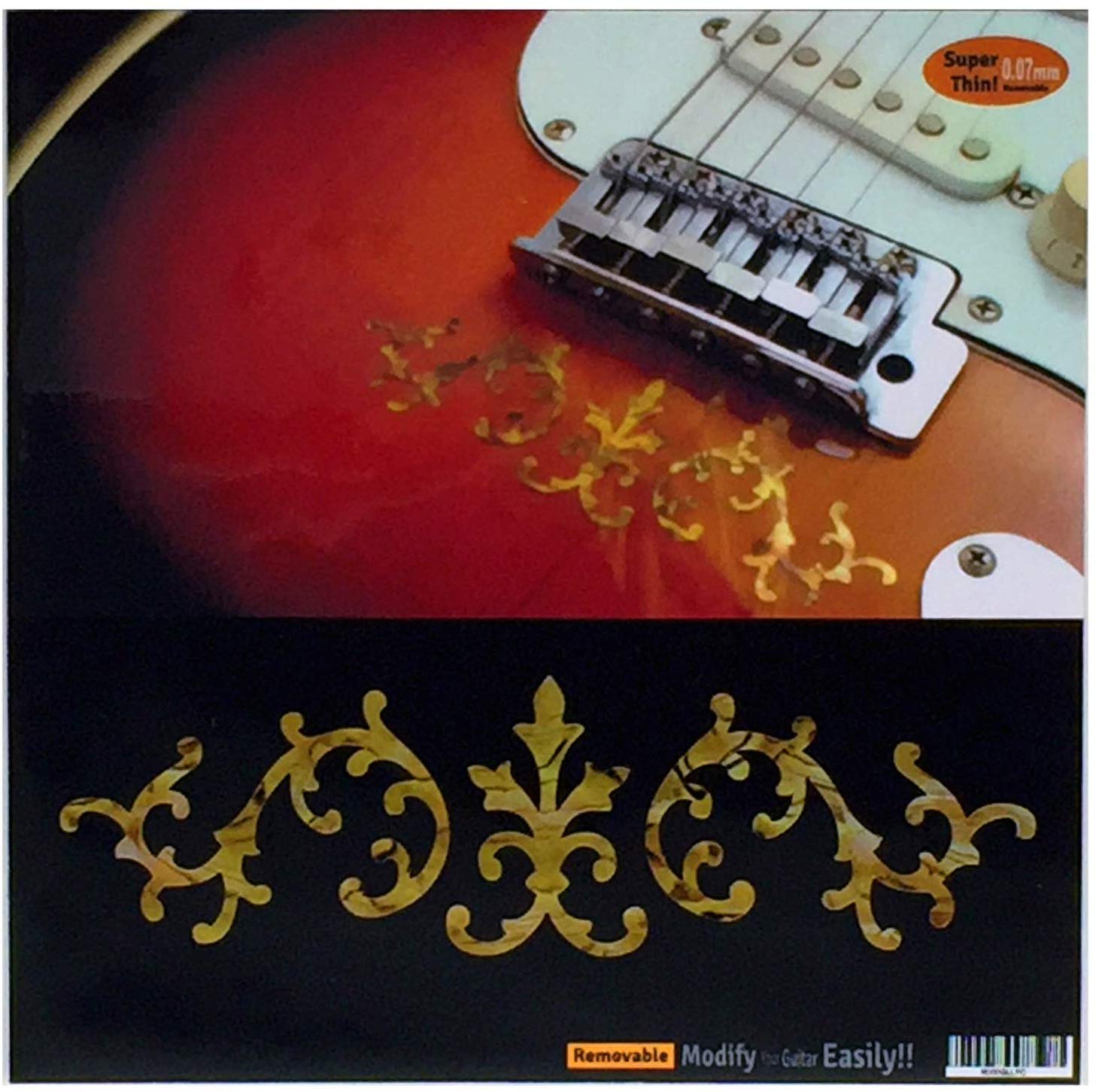 Inlay Sticker for Guitars & Bass - SRV Vines (Stevie Ray Vaughan) - Ocher, B-180SRV-OC