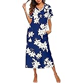 Ekouaer Women's Full Length Short Sleeve Nightgown