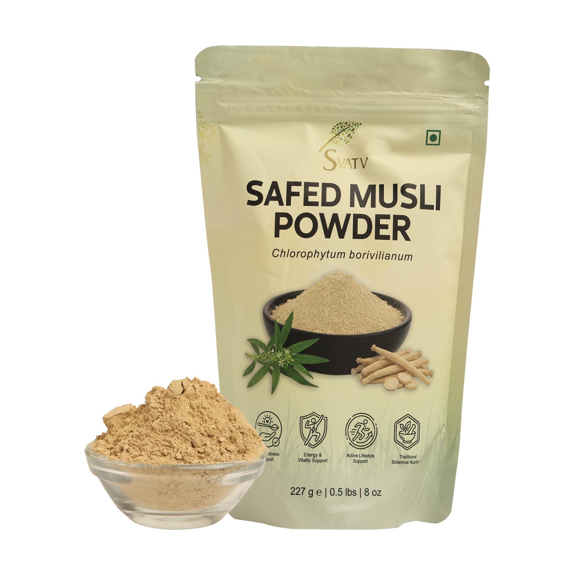 Svatv Safed Musli Powder II Chlorphytum Borivillianum II 227g, 8oz, 0.5lb