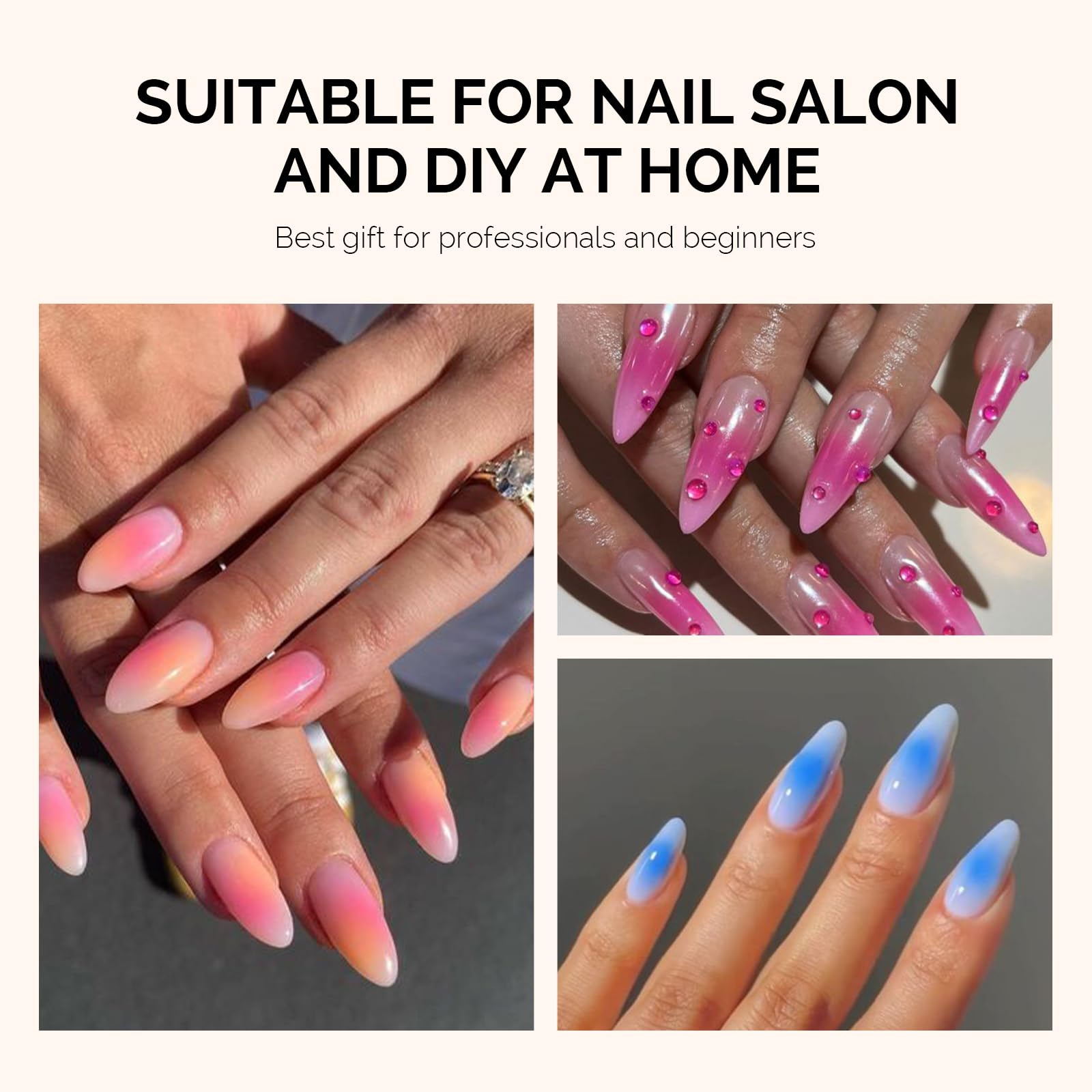 MelodySusie 100Pcs Soft Nail Sponges for Ombre, Nail Art Sponges With Grabbing Pen, Blooming Nails, Gradient Nail, Manicure Nail Art Tools, Professional Accessories Supplies for Home and Salon Use - Image 6