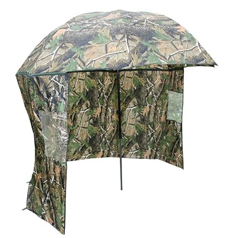 Angel Berger Schirmzelt Angelschirm mit Seitenwand Camou