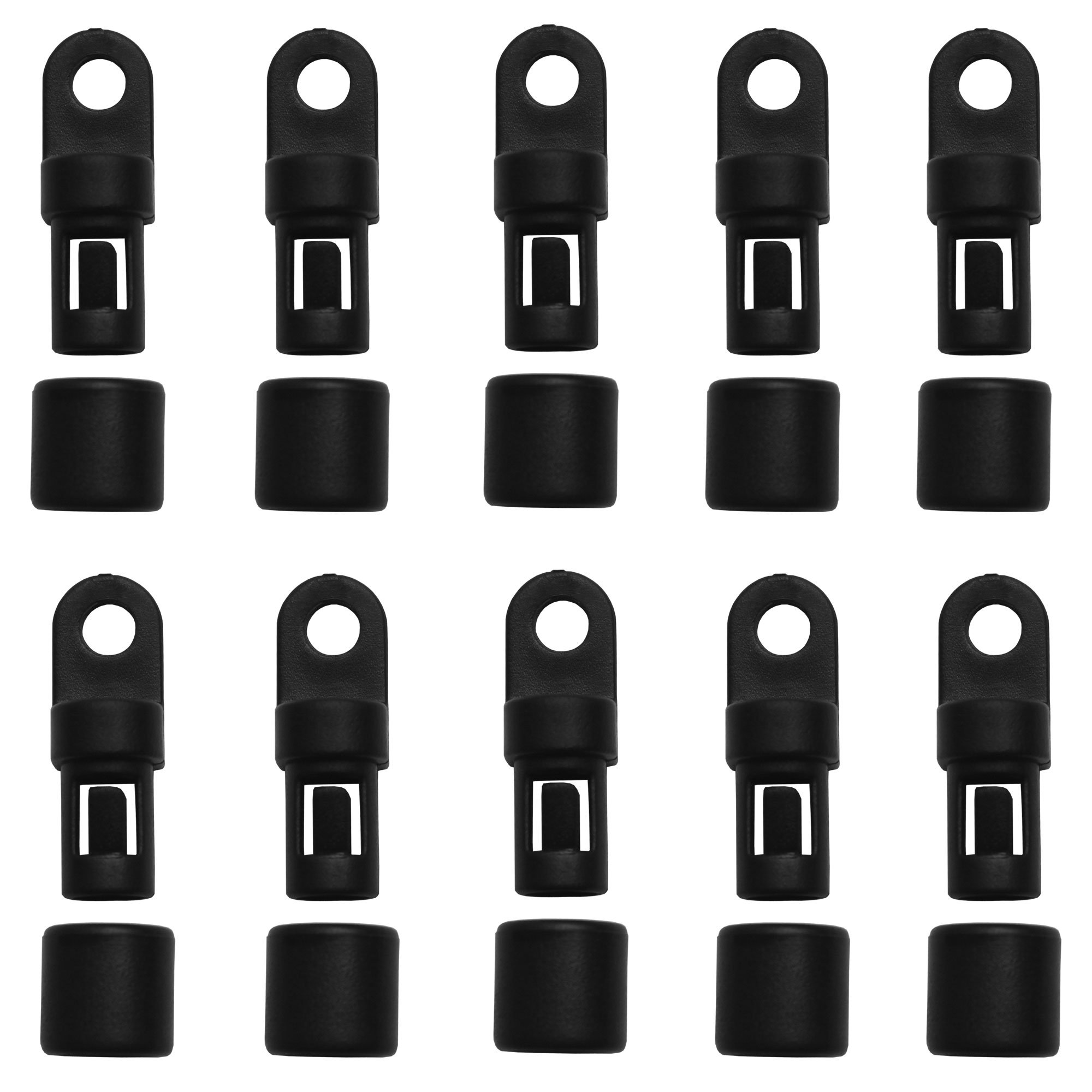 10 Pcs Bungee/ Shock Cord Hook Fixed End Tabbed S Hooks for 1/4" Bungee to Use on Kayaks (Straight 10 Pcs)