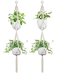 IDEEEPAN 2 Pack Macrame Plant Hanger, 49 Inch, Fits