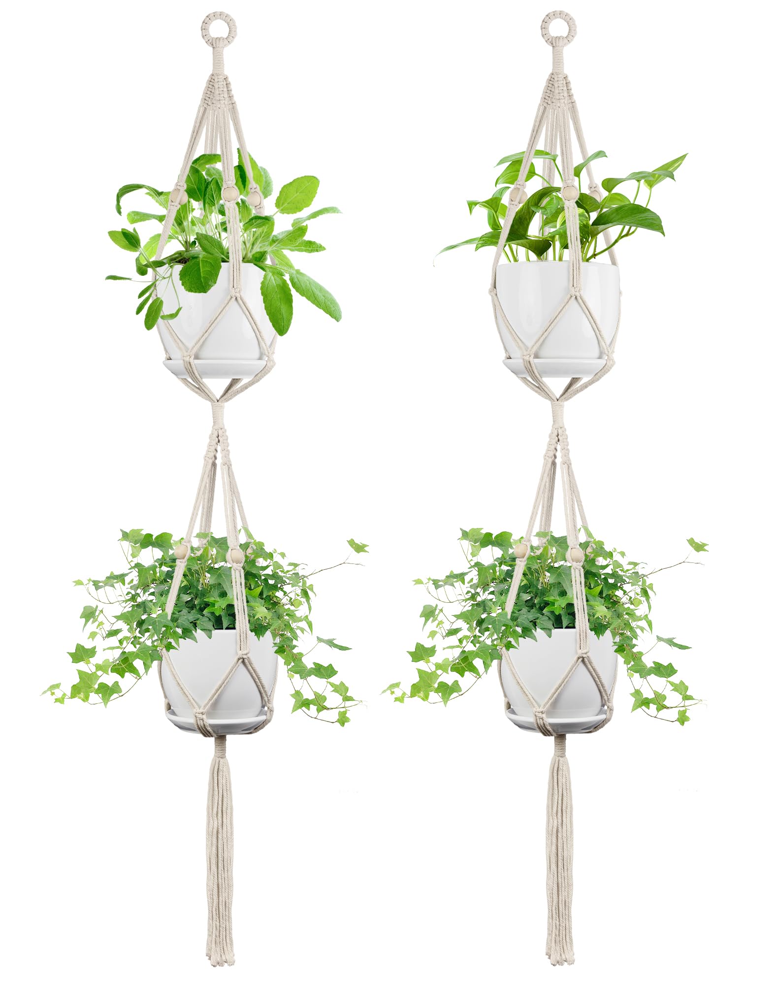 IDEEEPAN 2 Pack Macrame Plant Hanger, 49 Inch, Fits
